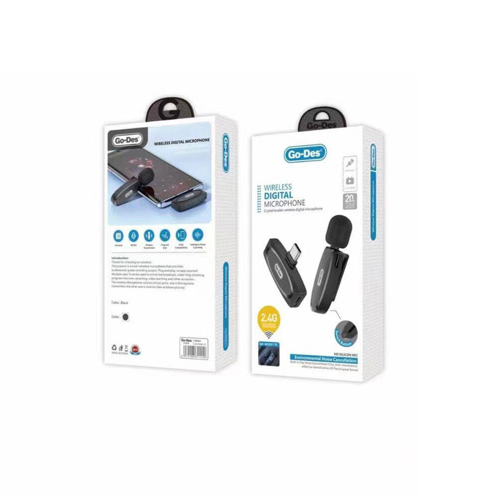 Go-Des GD-WS301TC Type-C Uçlu Kablosuz Dijital Yaka Mikrofonu Seti - 2 Go-Des GD-WS301TC Type-C Uçlu Kablosuz Dijital Yaka Mikrofonu Seti - 2